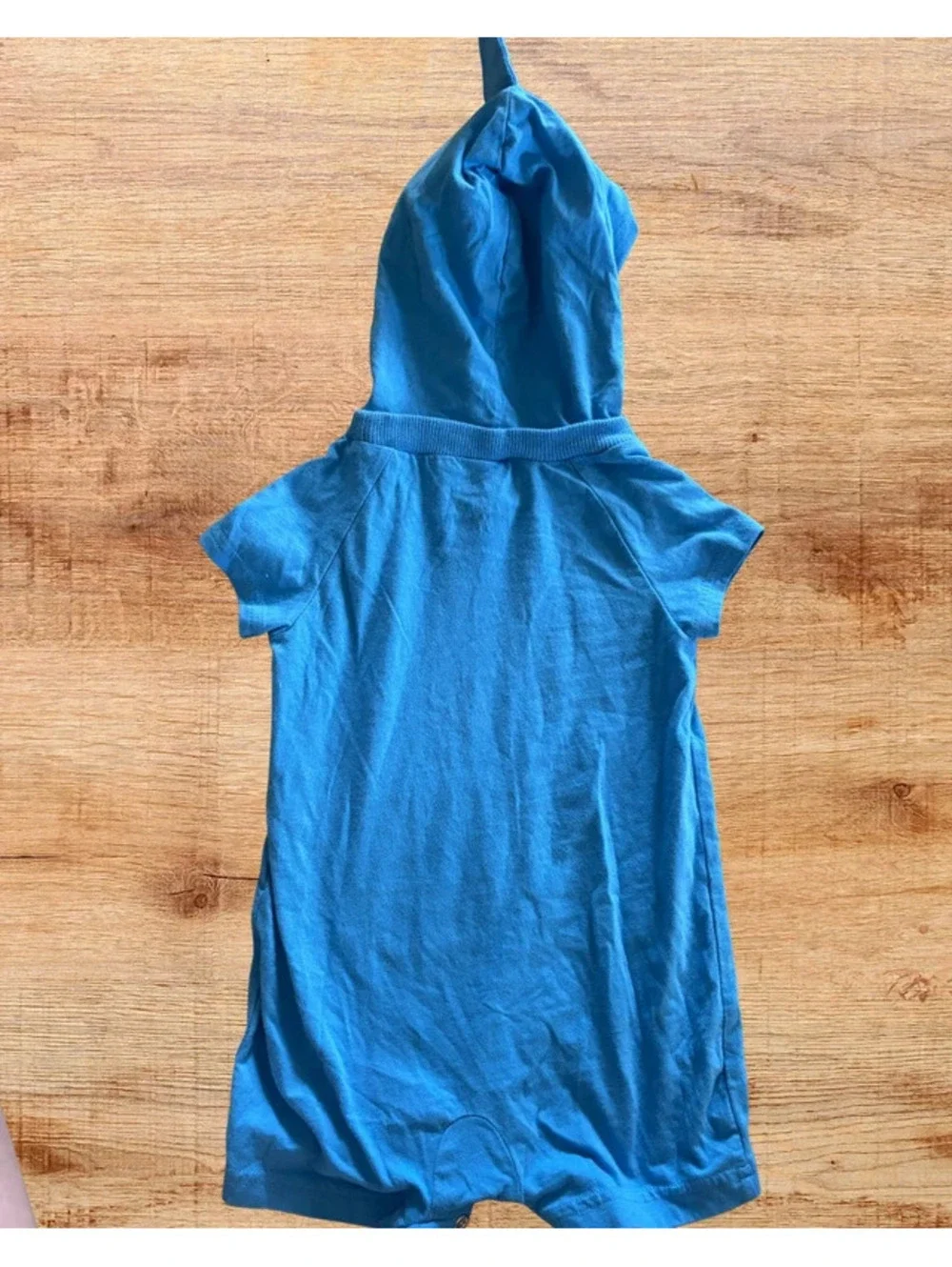 Carter’s 9M Baby Boy Blue Shark Hooded Romper One Piece Summer Outfit